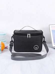 1pc Large Capacity Insulated Lunch Bag, Handheld With Shoulder Strap Thermal Lunch Box Bag, Thick Waterproof Bento Bag, Reusable Aluminum Foil Picnic Bag, Leakproof Cooler Tote Bag, Suitable For Teachers, School, Class, College, Office, Picnic, Hiking, Beach - Multicolor - View 9