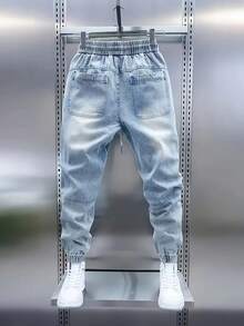 Men's Comfort Fit Denim Pants  Casual Wear With Stretch & Classic Style - 藍色 - 查看 5