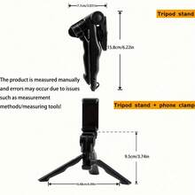 1pc 360° Anti-Shake Phone Tripod Mount - Portable Adjustable Smartphone Holder With Stable Base For Live Streaming, Photography & Video Recording - Content Creator Essential, Vlogging Must-Have, Travel Vlog Gear