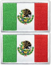 2 Parches De Bandera Deéxico Bordadosácticos Militares Con Gancho Y Bucle, Parche Para Planchar, Parche Colorido De La Bandera Para Sombrero, Mochila, Chaquetas, Pantalones, Vaqueros, Suministros - México - Ver 12