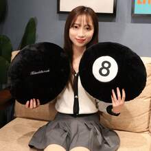 Simulation Black Eight Pillow Black 8 Plush Cushion Home Living Room Bedroom Decoration Halloween, Christmas Party Ornaments Decorative Pillow - 多色 - 查看 7