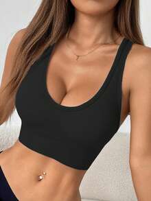 2pcs Women's Sports Bra With Criss-Cross Back And Non-Adjustable Straps - Multicolor - View 4