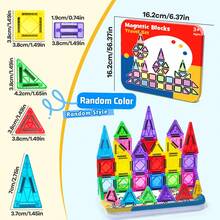 Magnetic Blocks For Kids, 62/50/110/150 Pieces Magnetic Building Blocks,Magnet Blocks Travel Construction Set With Storage Iron Box,Toddler Puzzle Birthday Gift Toys For Boys And Girls Ages 3+,Random Color - Multicolor - View 6