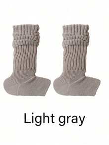 1/2 Pairs Of Autumn And Winter Clothing With Exposed Toe Design, Stacked Socks, Knitted Socks - Multicolor - View 11