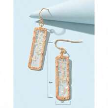 2pcs Fashionable Multicolor Glitter Acrylic Square Earrings - Blue - View 3