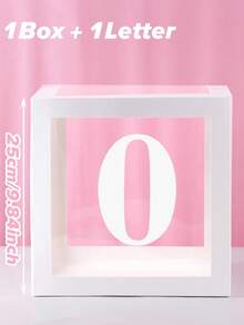 1pc 25cm White Number Transparent Box(Box&Letter), Transparent Balloon Box Gift Box, DIY Free Combination Numbers,Birthday Party Background Decoration Box, 1st Birthday Party Scene Setting Number Box, Babe Shower Decoration, Transparent Balloon Box Gift Box, Gender Reveal Party Decor Balloon Box, Room Decor Balloon Storage Box, Party Background Photography Props, Party Favor