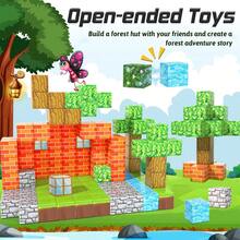 DIY 农场磁性积木 - STEM 玩具套装创意磁性玩具，教育性磁性学习玩具，磁性玩具套装，立方体建筑玩具男孩女孩生日礼物 - 彩色 - 查看 8