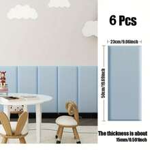 6er-Pack 3D selbstklebende Wandpaneele, 60cm x 30cm, verstärkte stoßfeste Rückwand zum Aufkleben, Kopfteil für Doppelbett, Heimdekoration