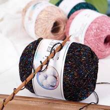 50g Of Gold And Silver Silk Crochet Thread With A Hollow Sheen, Hand-Dyed Lace Embroidery Thread For DIY Bags And Dolls - Multicolor - View 3