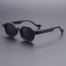 1 件装复古多边形时尚街头风格小框个性化百搭时尚眼镜 - 彩色 - 查看 1