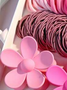 1085/1090/1045pcs/Set Warm Color Hair Accessory Set, Includes Satin Texture Scrunchies, Satin Hair Ties, Polka Dot Hair Ropes, Bow Hair Accessories, High Elasticity Rubber Band Set, Exquisite Small Hair Accessories With Rich Details - Suitable For Girls And Women, Meets Daily, Party And Other Occasion Needs, A Treasure Choice For Creating Sweet Style - Multicolor - View 5