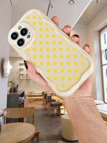 Funda de puntos amarillos trendy, fabricada en material suave anti caídas, antichoque y resistente a arañazos, accesorios móviles resistentes a la suciedad y duraderos, Compatible con iPhone 16ProMax/16E/16Pro/16Plus/16/15ProMax/15Pro/15Plus/15/14ProMax/14Pro/14Plus/14/13ProMax/13Pro/13/13Mini/12ProMax/12Pro/12/12Mini/11ProMax/11Pro/11/XSMAX/XR/X - Transparente - Ver 10