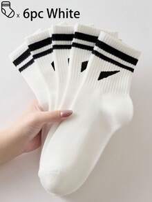 40双/30双/24双装男女通用舒适运动袜，男士长袜适合运动和训练，女士长袜适合休闲和商务穿着，抗菌、柔软、黑白配色、防臭、吸湿排汗、轻便舒适，适合秋冬季节，20双/10双/8双/6双/4双/2双套装，秋季 - 彩色 - 查看 51