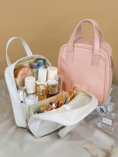 1 szt. kosmetyczka PU w kształcie muszli, przenośna kosmetyczka podróżna, podręczna torba podróżna do przechowywania, wielofunkcyjna kosmetyczka do przechowywania, kosmetyczka na szminkę, pędzle, produkty do pielęgnacji skóry, telefony komórkowe, monety, drobiazgi, odpowiednia do domu, na prezenty, święta i festiwale, Halloween, Boże Narodzenie