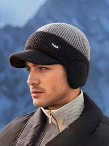 Ultimate Winter Warm Knit Hat Beanie With Brim & Ear Flaps - Super Soft Thermal Lined, Windproof & Water-Resistant Unisex Cap For Men & Women - Perfect For Outdoor Skiing, Hiking, Trekking & Daily Urban Fashion - Made With Premium Merino Wool