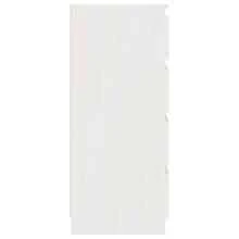 Side Cabinet White 60x36x84 Cm Solid Pinewood - White - View 5