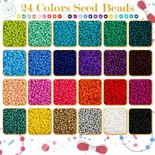 Naler 24000 Cuentas de Colores 2mm Mini Cuenta Abalorios Cristal para hacer Pulseras Collares Bisutería Bricolaje (24 Colores) - 24 Colores - Ver 4