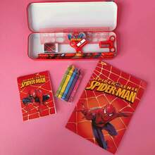 1pc Marvel Spider-Man Back To School Stationery Gift Set, School Supplies Gift Box With Notebook, Ruler, Pencil Sharpener, Suitable For Office, Writing, Gift For Family, Friends, Colleagues, Halloween, Christmas