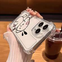 Funda de Teléfono Transparente Antigolpes con Diseño Creativo de Perro para 17, 16, 15, 14 / 16, 15, 14 Plus / 17, 16, 15, 14 Pro / 11, 11 Pro – Regalo Perfecto para Todas las Estaciones - Colores mixtos - Ver 5