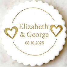 Customize Text With 2 Cookies Cake Decorations DIY Cutters Sugar Cake Templates Wedding Clay Fondant Embosser Name Cake Mold Handmade Cookie/Biscuit Embosser Stamp