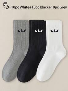40pcs/30pcs/24pcs Unisex Comfortable Sports Socks, Men's Long Socks For Sports And Training, Women's Long Socks For Casual And Business Wear, Antibacterial, Soft, Black And White, Odor-Resistant, Moisture-Wicking, Lightweight And Comfortable, Suitable For Autumn/Winter, 20pcs/10pcs/8pcs/6pcs/4pcs/2pcs Set, Autumn