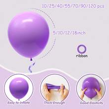 Purple Balloons 5/10/12/18 Inch Purple Thick Latex Balloon Arch Kit For Birthday Shower Party Gender Revealing Anniversary Graduation Wedding Bachelorette Party Decorations