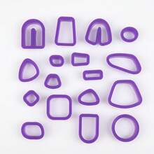 18pcs/Set Soft Pottery Mold DIY Handmade Pottery Mud Clay Cutter Clay Polymer Earring Making Geometric Shape Mold, Soft Pottery Mud Cutting Mold, Earring Pendant Jewelry Making Mold Cutter, Multiple Colors Available - Multicolor - View 5