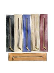Elegant -Leather Zippers: , Double-Sided & Braided With Needle Thread Hole - Perfect In Beige, Black, & Light Brown - Multicolor - View 2