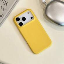 1PC Solid Color Design TPU Artificial Leather Fashion Phone Case, Compatible With IPhone 17, 16, 15, 14, 13, 12, 17Air, Plus And Pro Max Series, With Anti-Skid, Shock Absorption, Protection, And Durability, Is Suitable For Halloween Or Christmas Gift Autumn Phone Case. - Đỏ - Xem 6