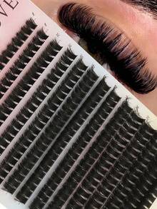 280 Clusters Of D Curled False Eyelashes Russian Cartoon Design Slim 80P Cat-Eye Segmented False Eyelashes 8-16mm Mixed Size Natural Soft Thick And Stylish Suitable For Daily, Party, Stage, Travel Makeup, A Must-Have For Mother's Day, Easter, Thanksgiving, Christmas, Halloween Eye Makeup Suitable For Beginners