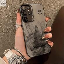 Diseño de patrón de montaña de cinco dedos de Buda para  Galaxy S25ULTRA, S24PLUS, S23FE, S21PRO, S22, S20+, A03S, A05S, A14, A31, A53, A34, A10, A04E, M04, A33, A35, A55, A72, A71, A70, A22, A16, A06, A20S, A54 Funda especial para teléfono móvil , anti-suciedad, a la moda, moderna, colorida plateada imd - Mezcla de colores - Ver 6