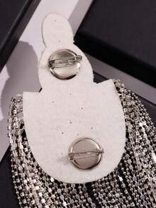 1 pieza Accesorio de charretera plateado elegante, versátil y de lujo con borlas, adecuado para uso diario y negocios