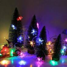 1 件 1.5M10LED/3M20LED/6M40LED 圣诞雪花电池盒灯串，不含电池，圣诞气氛装饰，适用于节日、圣诞树、派对、客厅、卧室、房间、阳台装饰 - 電池盒雪花燈串 - 查看 4