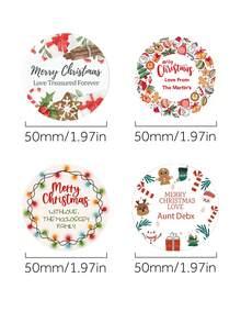 20/30/40/60pcs Personalized Christmas Stickers/Personalized Christmas Gift Labels/Santa Claus Gift Stickers/Merry Christmas Stickers/Christmas Labels/Christmas Gift Labels/Santa Claus Stickers/Envelope Seal Stickers/Personalized Christmas Stickers - Multicolor - View 9