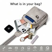 Sling Bag For Women Men Vegan Leather Crossbody Bags Fanny Pack Purse Backpack Over Shoulder Bag Travel Anti Theft,Vacation Essentials&Back-To-School Essentials - 淺灰色 - 查看 6