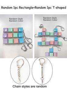 1个成人减压键盘钥匙扣 - 积木造型彩色按键，PC材质，钥匙扣，抗焦虑，成人玩具，酷炫小玩意，动漫风格，Picky Pad - 彩色 - 查看 10