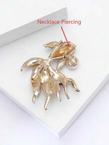 Fashionable Rhinestone Faux Pearl Goldfish Brooch For Women Animal Brooch Dress Suit Pin Accessories Party Banquet Gift
