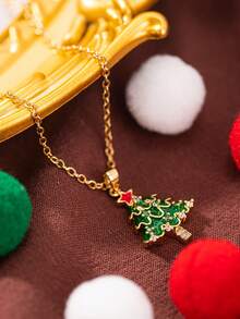 1pc Fashionable, Versatile & Elegant Christmas Element Design Necklace Jewelry, Suitable For Holiday Parties, Banquets, Can Be A Surprise Christmas Gift For Family, Friends, Mother, Wife, Lover