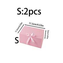 10pcs/5pcs/2pcs - White/Black/Pink/Brown Gift Box With Lid, Gift Box With Ribbon For Bridesmaid Proposal Box, Gift Box For Wedding, Birthday Gift, Shower Party And Other Parties, Valentine's Day Gifts, Valentine Day,Packaging, Birthday, DIY Making, Beauty Storage BOX