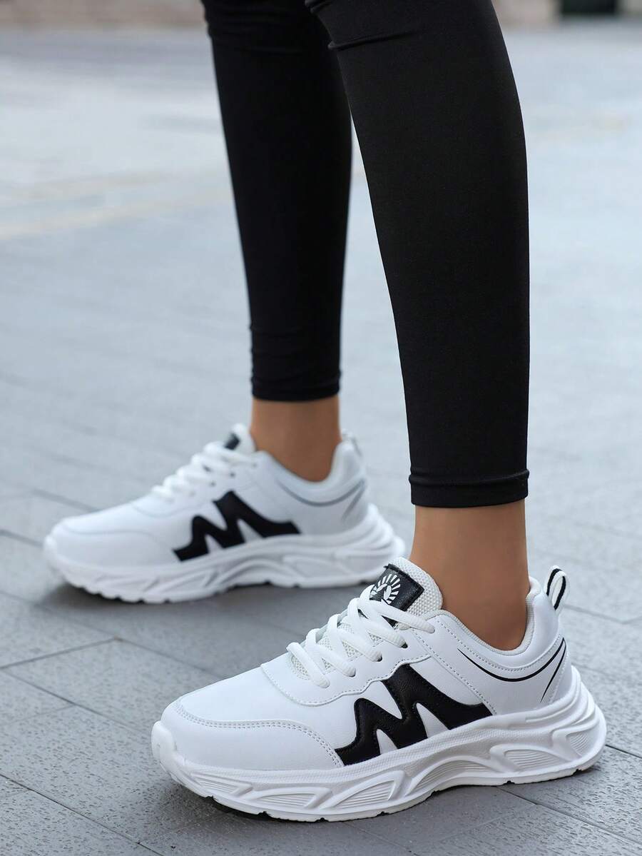 Lightweight Chunky Sneakers Women 2025 New Thick Sole Increased Height Sports Shoes Women Versatile Casual Shoes Non-Abrasive Minimalist White Sneakers Women 2026 Spring Sports Shoes Women Versatile Casual Breathable Shoes Women's Trail Running Shoes Non-Slip Sports Shoes Women Breathable Shock-Absorbing Outdoor Hiking Shoes Women's Work Shoes Non-Slip Soft Bottom Wide Fit Comfortable Office Flat Shoes Breathable Outdoor Women's Shoes Hiking Trekking Sports Shoes Non-Slip Shock-Absorbing Travel Casual Shoes Women's Sports Shoes Thick Sole Increased Height Shock-Absorbing Breathable Sports Casual Shoes Fashion Versatile White Sneakers - White - View 1