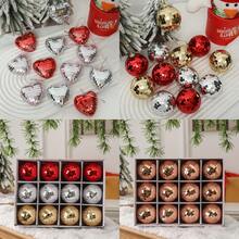 12 piezas Juego de adornos de bolas de Navidad, decoraciones colgantes para el árbol de Navidad brillantes, bolas de adorno de colores, decoraciones colgantes con forma de corazón, adecuadas para Navidad, Halloween, bodas, San Valentín y Año Nuevo, ideales para decoración de fiestas en el hogar y regalos de celebración, decoraciones navideñas, decoración de escenas navideñas, decoraciones navideñas para el hogar, regalos de Navidad, decoración navideña - Multicolor - Ver 11