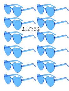 1/4/12/20 件时尚可爱无框心形眼镜，风格有趣，适合派对、海滩、运动、圣诞节、新年装饰 - 多色 - 查看 10