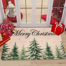 1/2/3 Pcs Thickened 0.47 Inch/1.2 Cm Merry Christmas Kitchen Mat - Soft, Non-Slip, Oil-Resistant Polyester Carpet With Pine Forest Pattern, Suitable For Home Decor, Machine Washable - Multicolor - View 16
