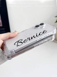 1个定制签名和颜色的极简透明防震手机壳，兼容 11/12/13/14/15/16/16 Pro/16 Plus/16 Pro Max/17/1 Pro/17 Pro Max/17 Air，兼容Pixel 9A/S24/S25 Ultra/S25 Plus/S25 Edge，兼容Moto G85，兼容Infinix Hot 50 Pro+，适合作为日常礼物送给朋友 - 無色 - 查看 6