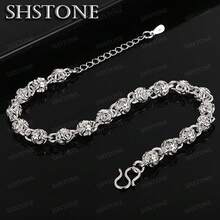 New Hot Lovely Hollow Ball Chain 925 Sterling Silver Plated Bracelet For Women Fashion Wedding Party Holiday Gift Fine Popular Jewelry