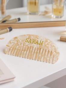 Personalized Acrylic Comb, Bridesmaid Gift, Engraved Initial Comb, Marble Comb, Pocket Comb, Bridal Gift, Engraved Comb - Christmas Gift For Her - Multicolor - View 5