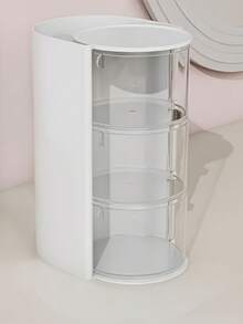 1pc Multi-Layer Rotating Compartment Hair Accessory Storage Box, Hair Clip & Tie Organizer, Headpiece Display Case, Practical Storage Box For Combs, Glasses, Makeup Brushes, Eyebrow Pencils, Minimalist & Functional PET Material Hair Accessory Box, Gift Box, Birthday Gift