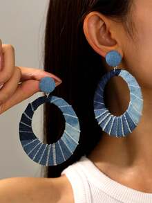1 Pair Western Cowboy Punk Style/Casual Fashion Exaggerated Earrings, Handmade Oval Cowgirl Earrings, Suitable For Daily Wear Or Parties, A Gift For Women