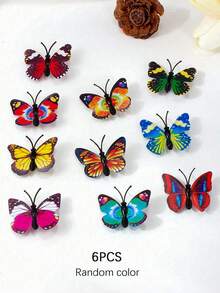 611 件/套适合女孩的各种颜色发饰，包括弹力发带、发夹、蝴蝶结、纹理发夹、可爱熊发带、3D 蝴蝶夹、星边夹，适合日常使用 - 彩色 - 查看 4