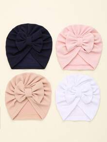 3/4/5件套婴儿新生儿帽子套装，打结针织帽，柔软舒适，适合0-6个月的婴儿男女宝宝。 - 彩色 - 查看 14